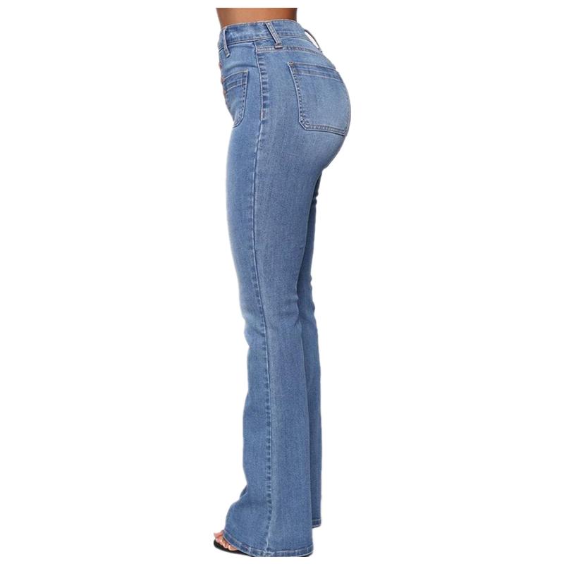 Slim Jeans mit hoher Taille und Knopfleiste