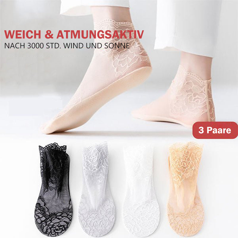 Modische Spitzensocken für Damen (3 Paar)