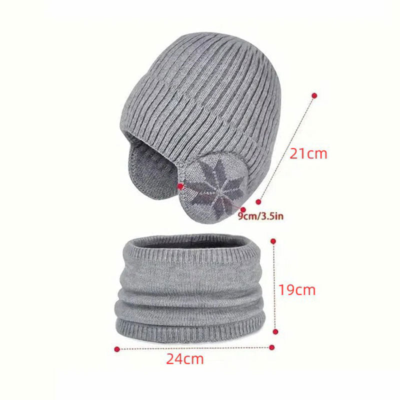 Winter Beanie Mütze Schal Sets Warme Strickmütze