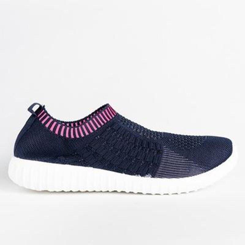 Bequeme Slip-on-Schuhe mit Farbblockmuster für Damen stricken Turnschuhe