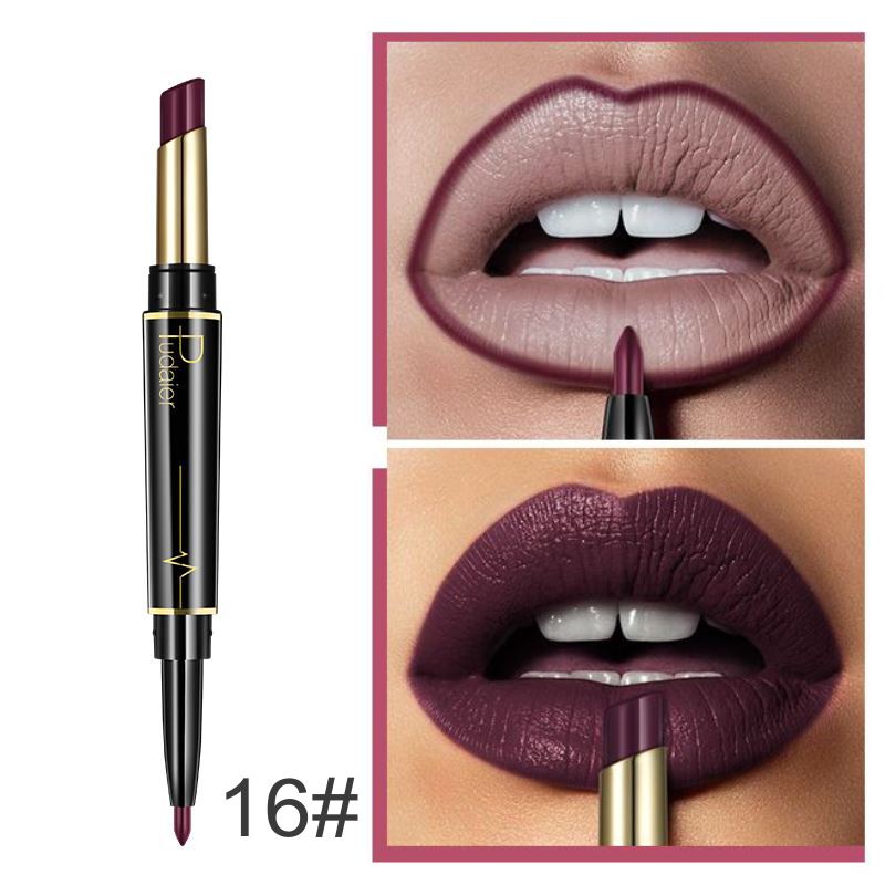 16 Farben langanhaltender Lippenstift + Lipliner Combo