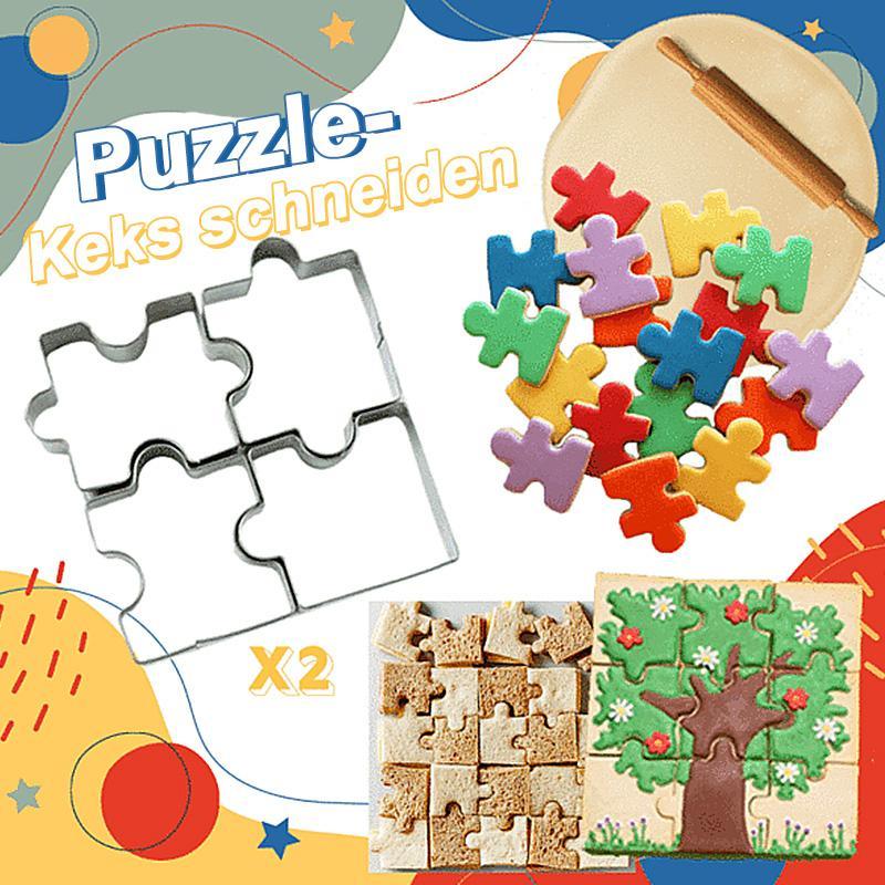 Puzzle-Keks schneiden - kaufe eins und bekomme zwei