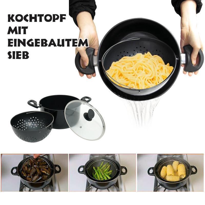 Kochtopf mit eingebautem Sieb