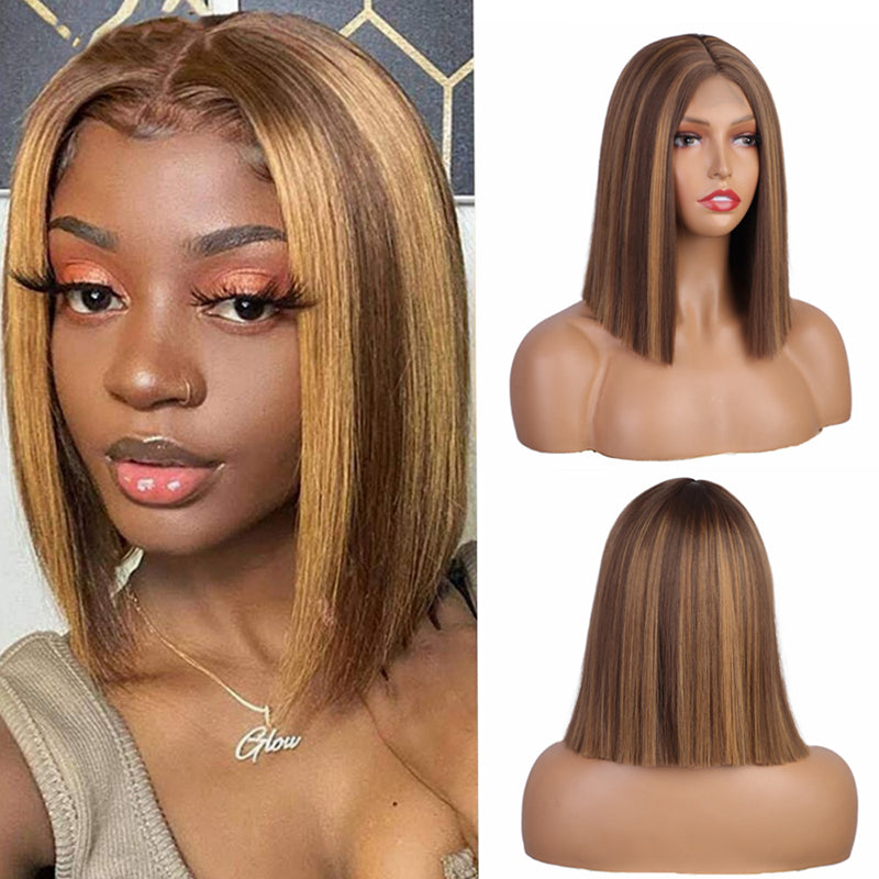 T Lace Front Haar Synthetisch Gerade Perücken