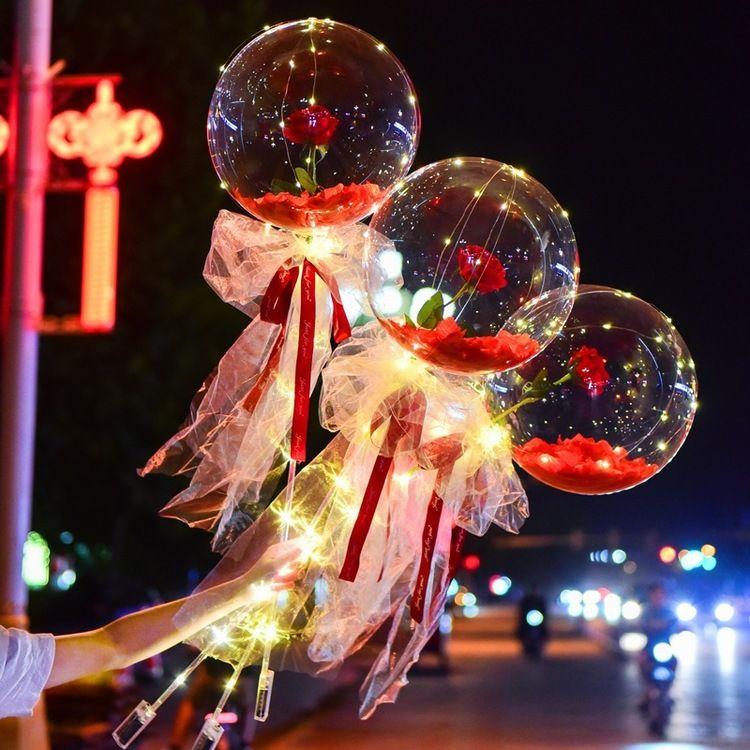 LED leuchtender Ballon-Rosenstrauß