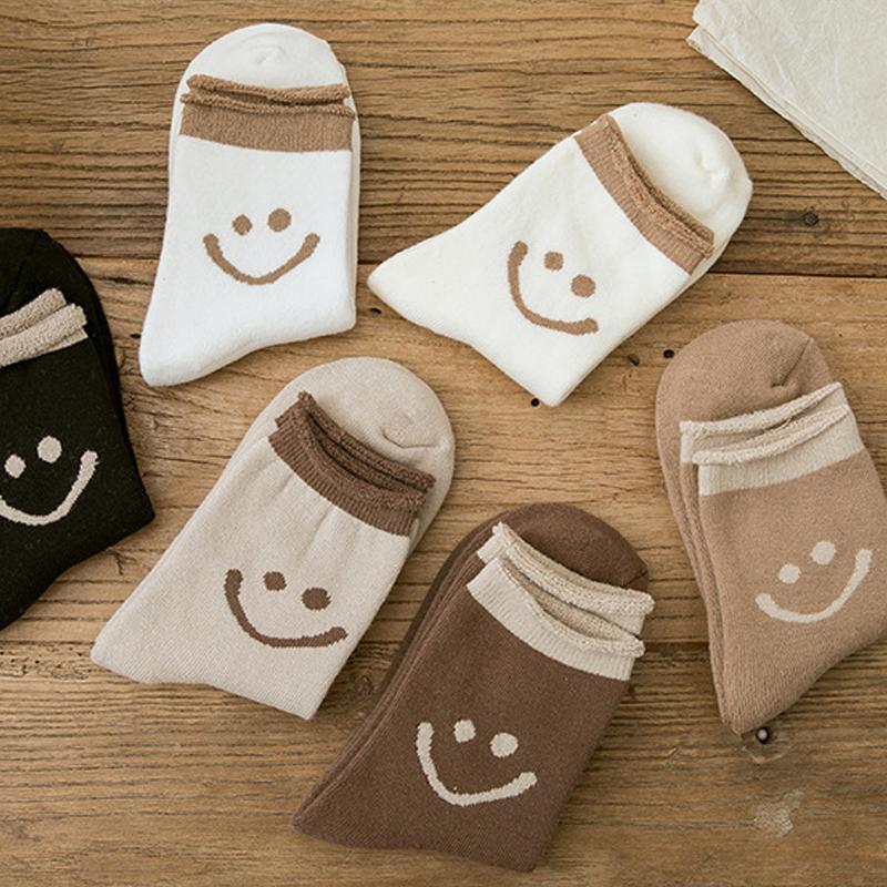 reizendes Lächelngesicht Baumwollsocken (3 Paar)