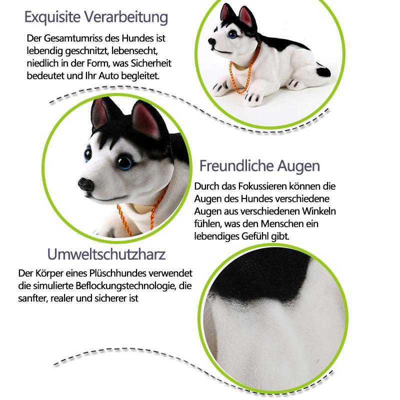 Autoverzierungen die seinen Kopfhund schütteln