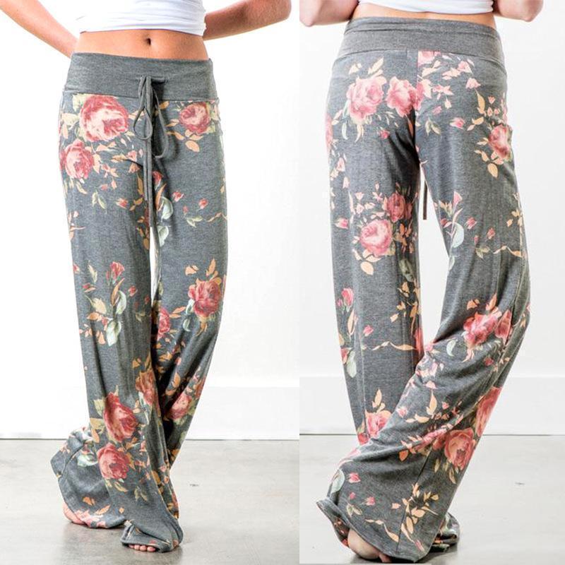 Damen Yoga Floral Bedruckte Baggy Hose