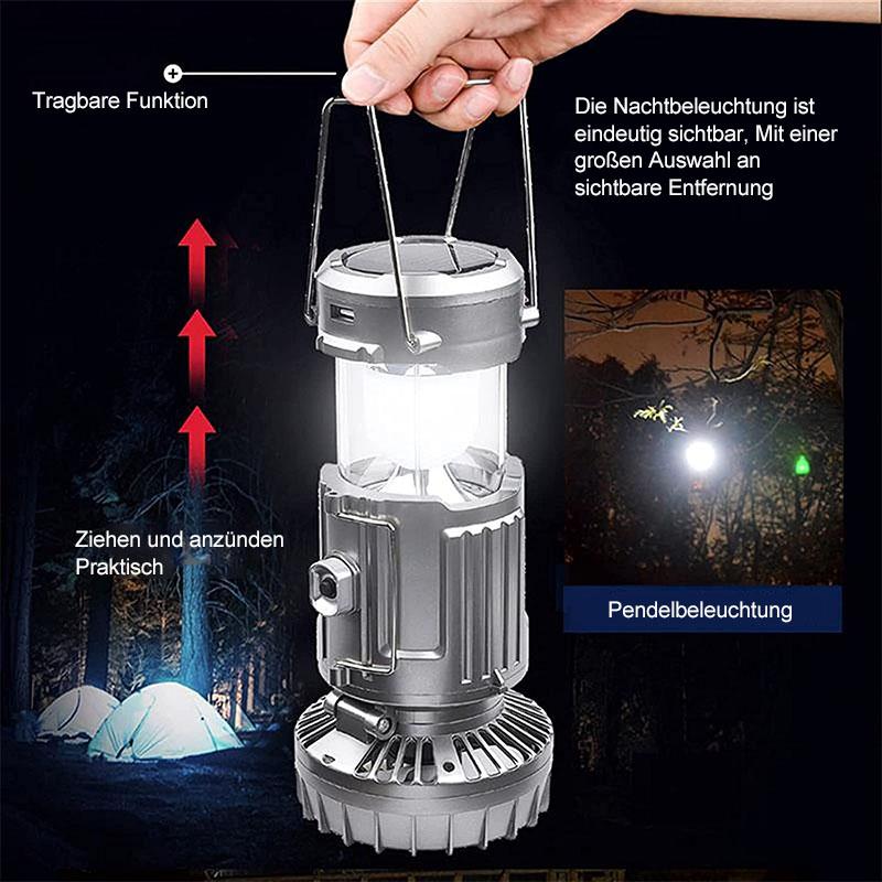 6 in 1 tragbare Outdoor-LED-Camping-Laterne mit Ventilator