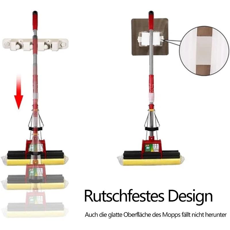 Multifunktional selbstklebend, wiederverwendbar, ohne Bohren, Mopp- und Besenhalter, Wandhalterung (3 Stück)