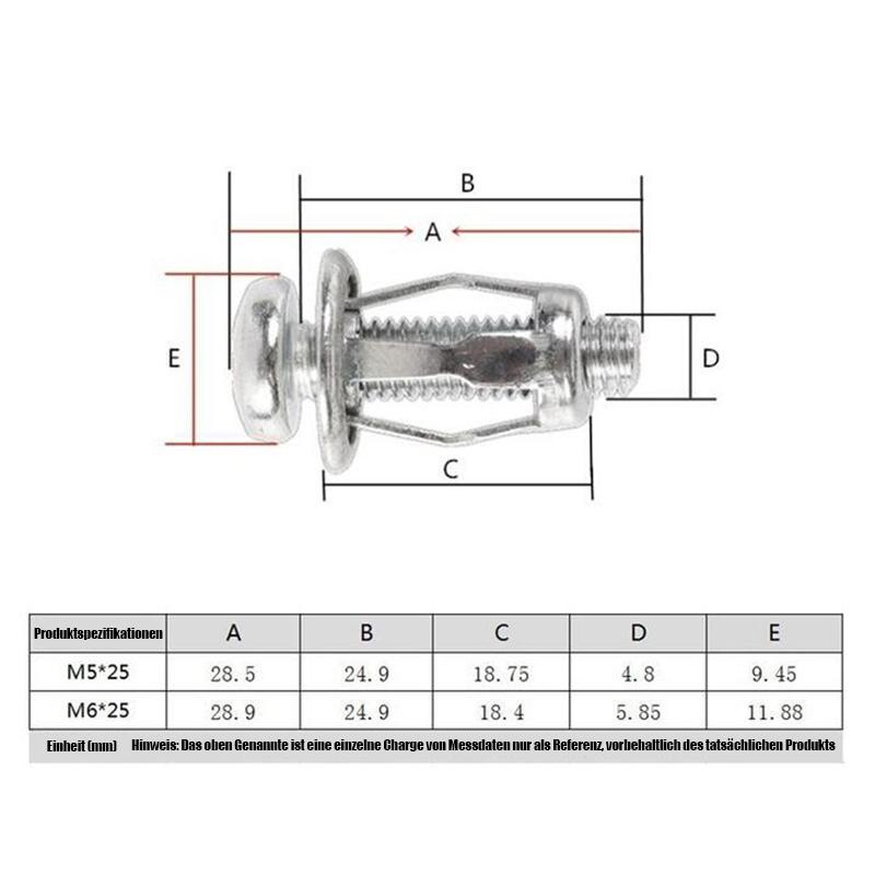 Jack Nuts Auto Metallschrauben Blütenblatt Nüsse mit Schraube