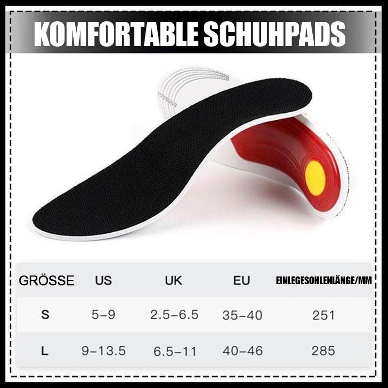 Fußgewölbe stützende Einlegesohlen