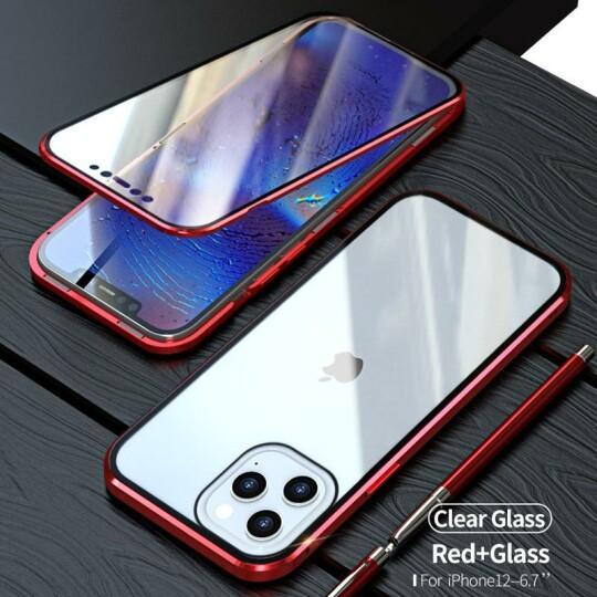 TEMPERED GLASS MAGNETIC ADSORPTION PHONE CASE