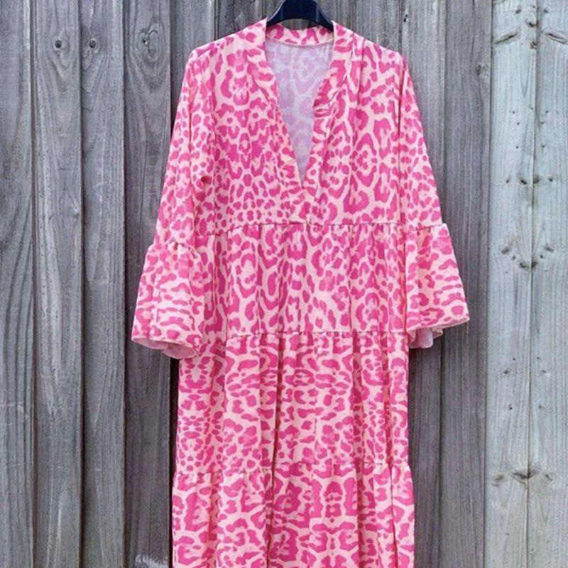 Le Pink Chic Kleid mit Leopardenmuster