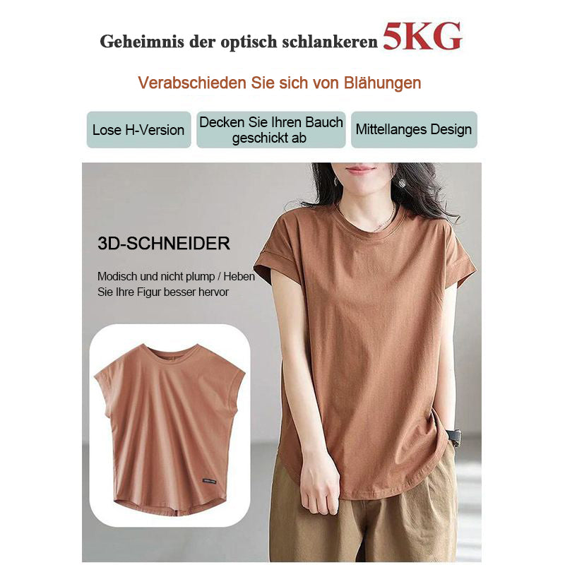 Loses T-Shirt mit kurzen Ärmeln für Damen