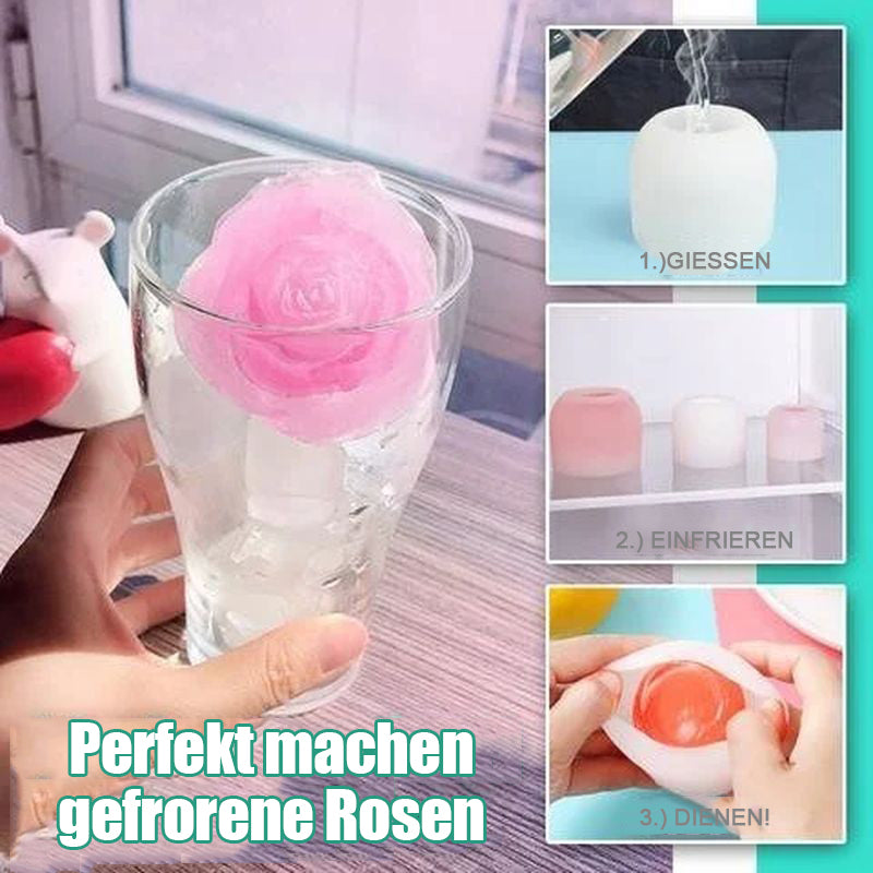 3D-Eiswürfelform in Rosenform