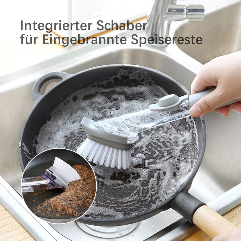 3in1 Spülbürste mit Spülmittelspender