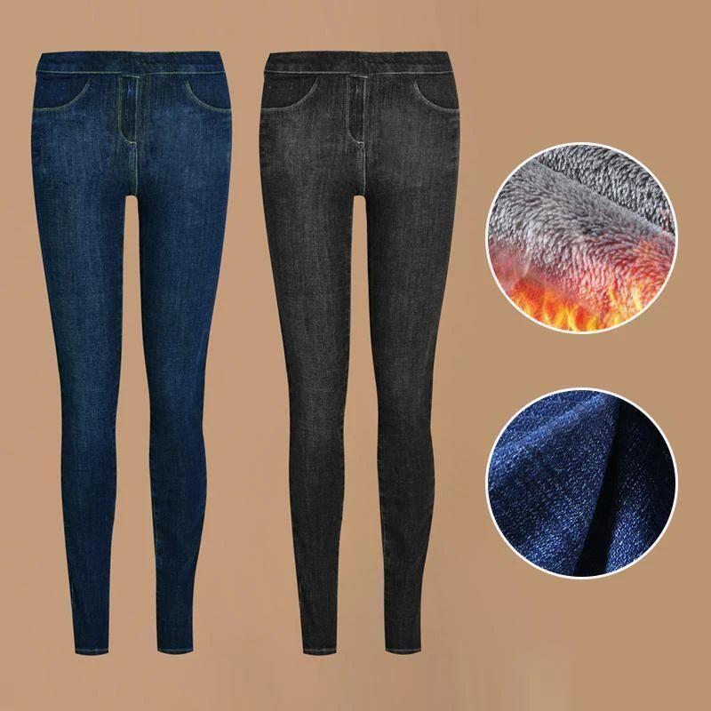 Faux-Denim-Hose für Frauen