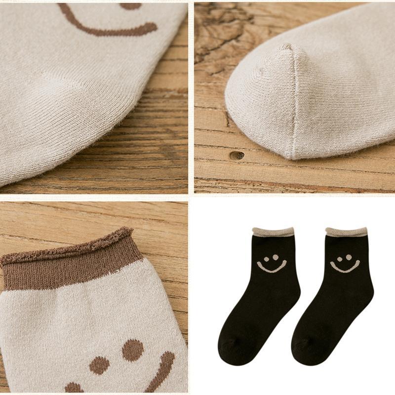 reizendes Lächelngesicht Baumwollsocken (3 Paar)