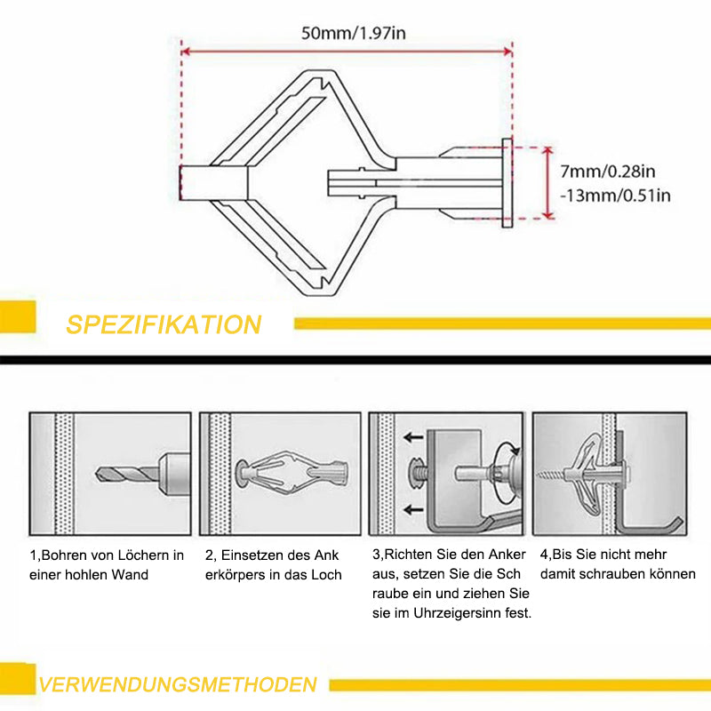 Flugzeug-Spreizdübelschraube