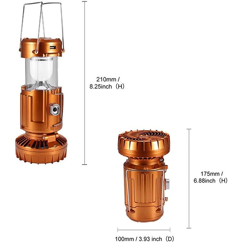 6 in 1 tragbare Outdoor-LED-Camping-Laterne mit Ventilator