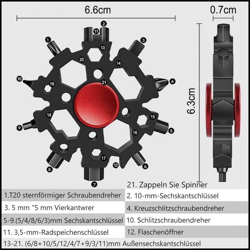 23-in-1-Fingerspitzen-Gyro-Schneeflockenschlüssel