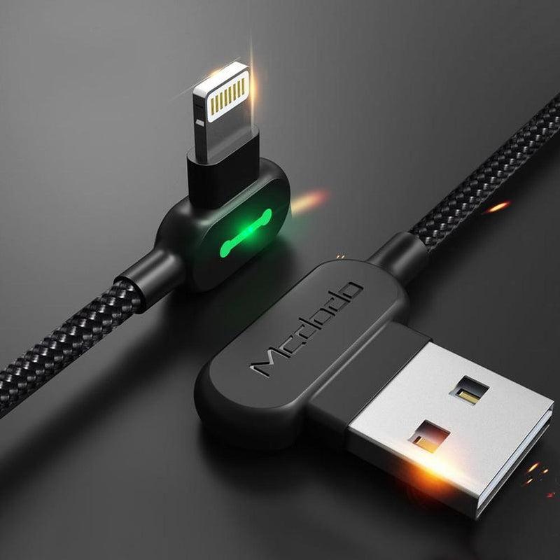 Bequee Lightning-USB Aufladung Kabel mit 90-Grad-Design für iOS und Android - hallohaus