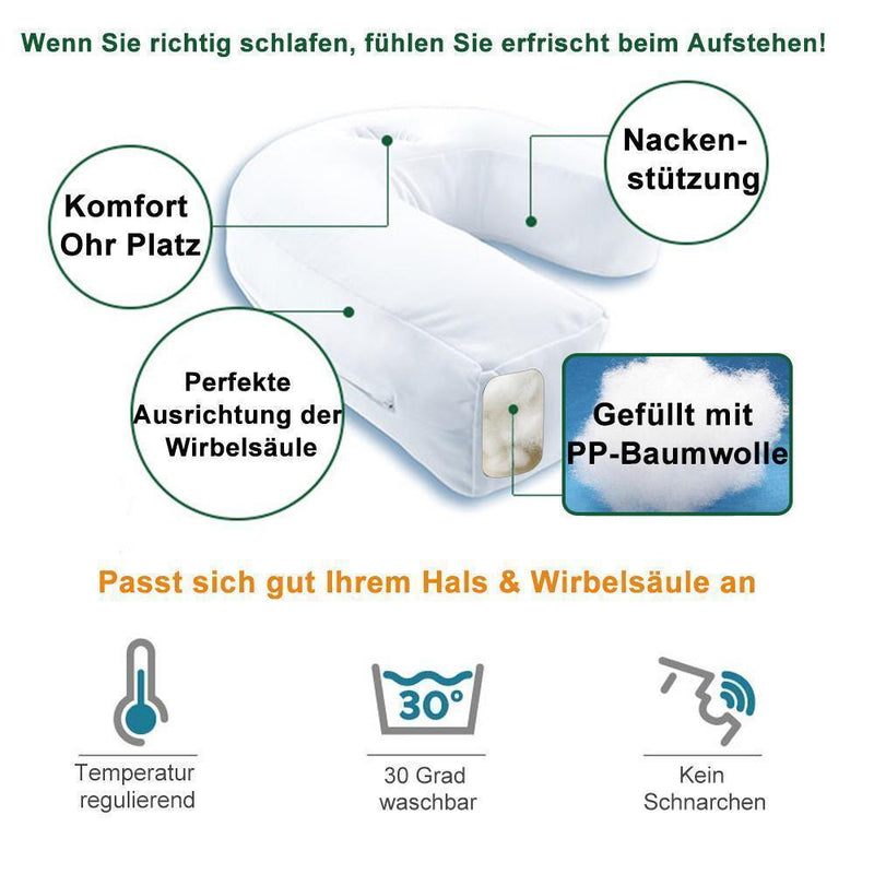 Side Sleeper U-Form Kopfstütze Seitenschläferkissen, Anti-Schnarch-Kissen