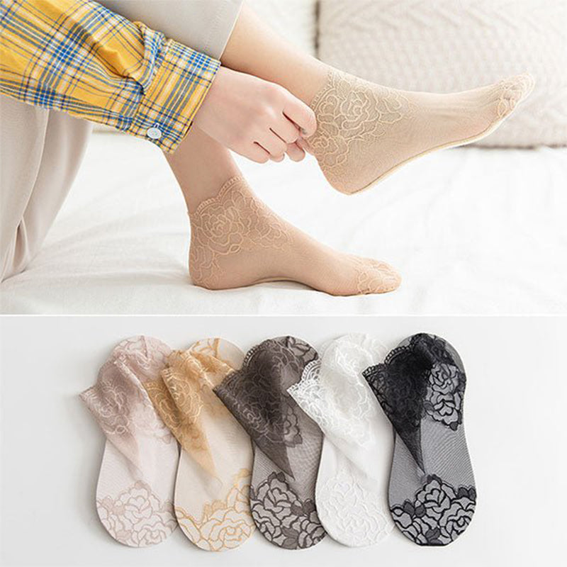 Modische Spitzensocken für Damen (3 Paar)